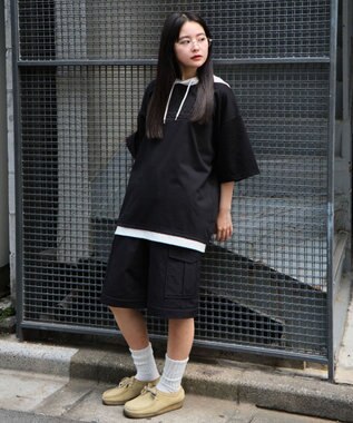 WEGO 【接触冷感/ユニセックス着用ITEM】エンボスロゴグラフィックTPK（SS） ブラック