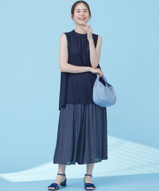 組曲 【速乾】ドライタッチ スリーブレス トップス ブラック系