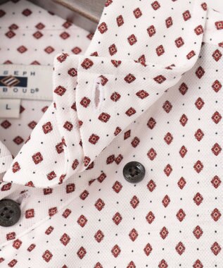 JOSEPH ABBOUD 【綿100％・ストレッチ・イージーケア】コンフォートジャージー プリント シャツ ワイン系5