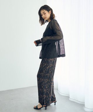 YECCA VECCA 2wayラメメッシュトップス Black