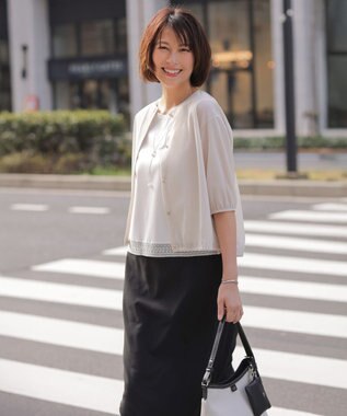 J.PRESS LADIES L 【セットアップ対応】Light ジョーゼット ナロー スカート ブラック系