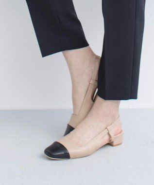 組曲 バイカラーバックストラップパンプス ベージュ系1