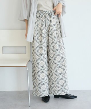 CRAFT STANDARD BOUTIQUE プリントイージーパンツ Light Beige