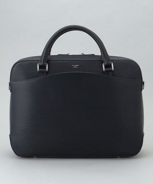 GOTAIRIKU 日本製【PELLE MORBIDA】型押しレザー ブリーフバッグ ネイビー系