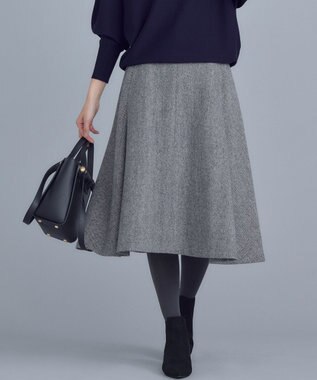 組曲 シックツイード フレアスカート ブラック系3