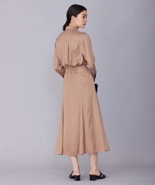 ICB 【洗える】 ルゼブフィブリルサテン シャツ レディッシュブラウン系