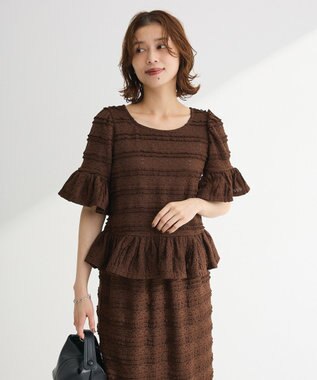 Green Parks ・ＳＵＧＡＲ　ＳＰＯＯＮ　レースフリルプルオーバー Brown