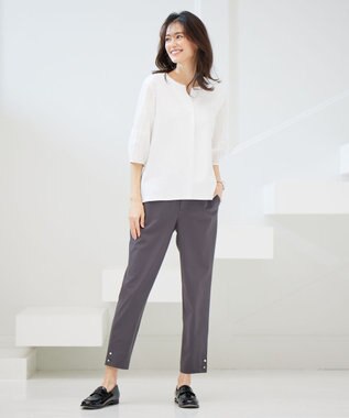 J.PRESS LADIES 【洗える】コンジュンク トリコットツイル パンツ グレー系