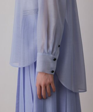 GRACE CONTINENTAL マットシアーシャツ ブルー