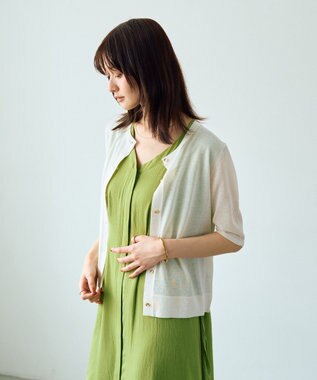 YECCA VECCA 半袖シアーカーディガン Off White
