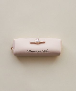 Maison de FLEUR パールビジュー合皮リボンロングポーチ