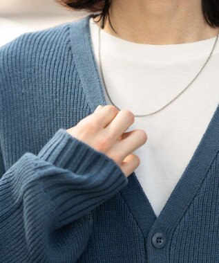 WEGO 【ユニセックス着用ITEM】ワンポイントニットカーディガン ブルー