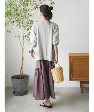 CRAFT STANDARD BOUTIQUE UVカット/接触冷感/マシンウォッシャブル/Vネックニットカーディガン Gray Beige