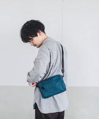 YUSHI RiVER - SHOULDER POUCH ショルダーポーチ  シワ加工 ブルーグリーン