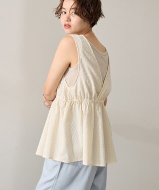 AMERICAN HOLIC 【前後2way】アソートペプラムベスト Ivory