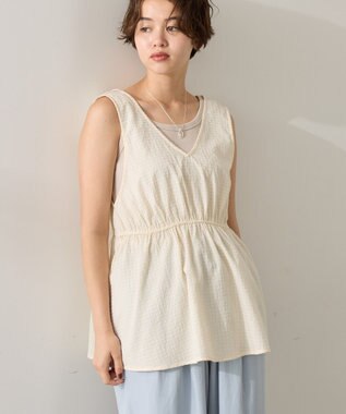 AMERICAN HOLIC 【前後2way】アソートペプラムベスト Ivory