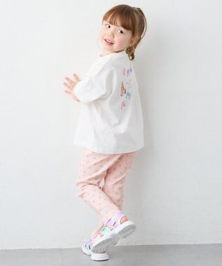 ANY KIDS 【綿100%】バックプリント オーバーサイズTシャツ オフホワイト×ウサギ