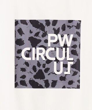 PW CIRCULUS 【MEN】【ストレッチ】バック アニマルプリント ロゴ モックネック シャツ ホワイト系