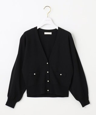 ANY SIS 【洗える】パール調ポイント カーディガン ブラック