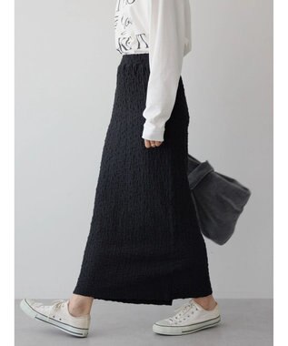 AMERICAN HOLIC フクレジャガードタイトスカート Black