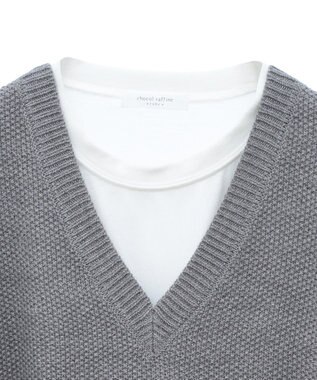 Green Parks ＳＥＴ２点　ニットベスト＋ロンＴＥＥ Gray Mixture
