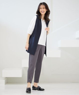 J.PRESS LADIES 【洗える】コンジュンク トリコットツイル パンツ グレー系