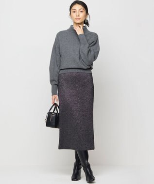 組曲 L 【2WAY・WEB限定】ウールカシミヤミックス ハイネックニット チャコールグレー系