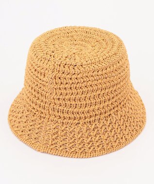 ANY フェイクラフィアニットバケット ベージュ