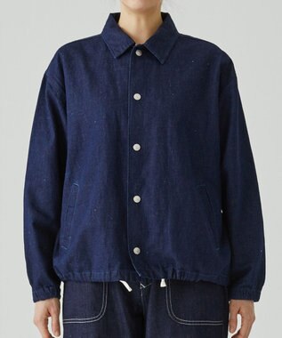 caqu コットンリネンデニムコーチジャケット rinse