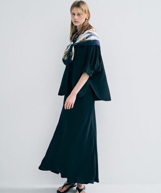 uncrave ライトダブルサテン バイアススカート ブラック