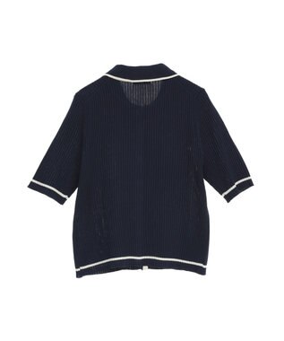 earth music&ecology 【予約】リブニットカーディガン ネイビー