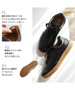 Pointer 本革シンプルスニーカー ブラック