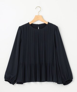 組曲 S 【WEB限定】ジョーゼットシフォンプリーツ ブラウス ネイビー系