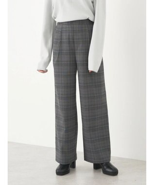earth music&ecology チェックストレートパンツ Check Gray