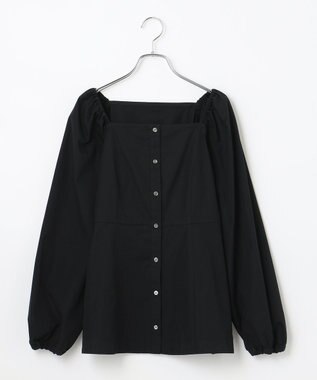 #Newans 【ANSWER for ほど甘トレンド】スクエアネックペプラムブラウス ブラック系