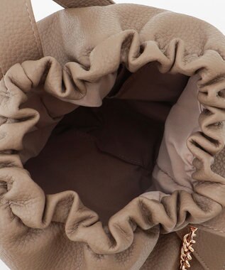 組曲 ギャザーワンショルダーハンドバッグ モカ系