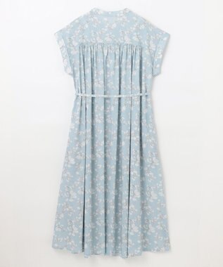 ANY 【手洗い可能】レトロギャザーワンピース サックス