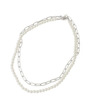 AMERICAN HOLIC 【2点SET】パール＋チェーンネックレス Silver