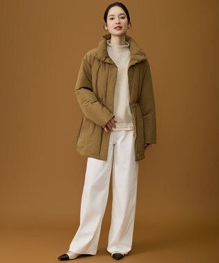 自由区 L 【19号サイズまで展開】ウスカルデニムワイドストレート パンツ [新色]オフ