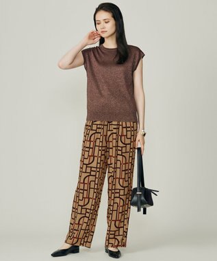 自由区 S 【カタログ掲載】カラーミックスラメスリーブレス ニット ローズ