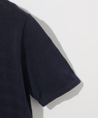 JOSEPH ABBOUD 【エコ素材/軽量/通気性/速乾性】ペーパーヤーンニット ポロ ネイビー系