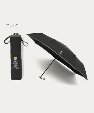 MOONBAT 【WEB限定】POLO RALPH LAUREN(ポロ ラルフローレン)FLAG BEAR 雨傘 折りたたみ傘 ユニセックス ブラック