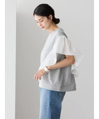 AMERICAN HOLIC ショルダーフリルミニ裏毛プルオーバー Light Gray Mixture