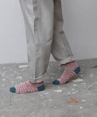 TRICOTE かすりモールソックス 38GREENBLUE