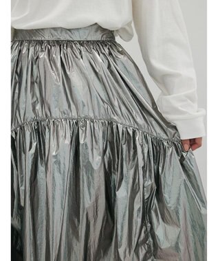 Green Parks ・ＥＬＥＮＣＡＲＥ　ＤＵＥ　メタリックティアードスカート Black Silver