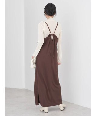 earth music&ecology ポンチＩラインキャミワンピース Brown