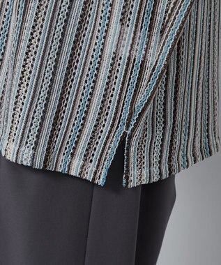 WEGO ストライプメッシュBIGシャツ（S） 柄1