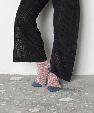 TRICOTE かすりモールソックス 38GREENBLUE