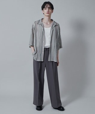 WEGO ストライプメッシュBIGシャツ（S） 柄1