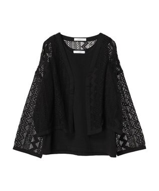 Green Parks ＳＥＴ２点　レースカーデ＋タンクトップ Black